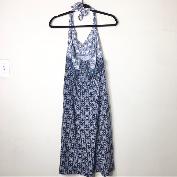 Athleta Pack Everywhere Geometric Halter Dress Blue - Picture 4 of 13